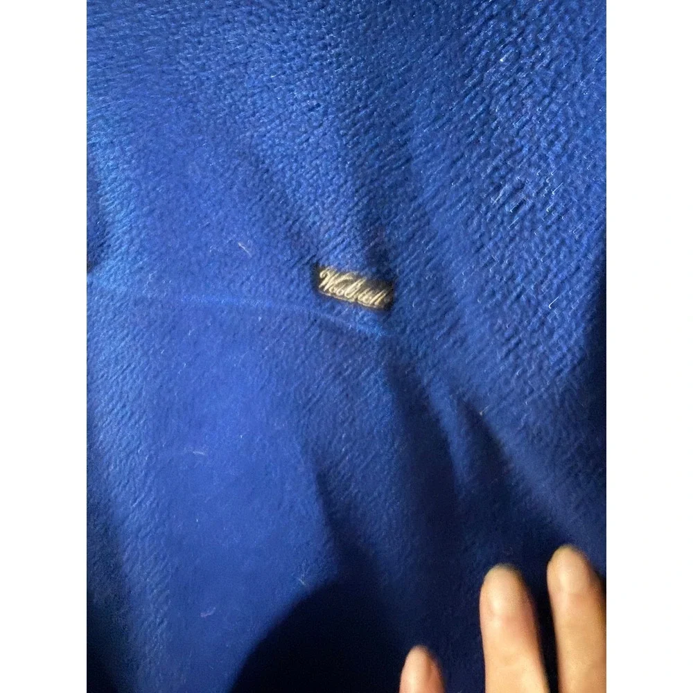Woolrich Polartec Fleece Pullover Mens L Blue Snap-T Contrast Trim